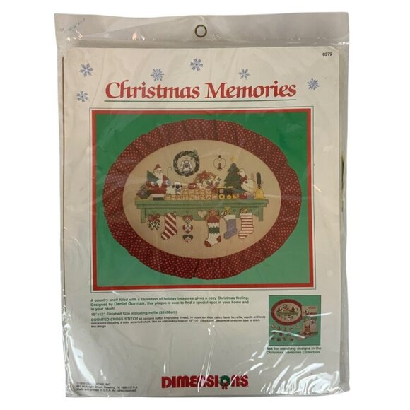 Vintage Dimensions 8372 Christmas Memories Cross Stitch Kit 15x12 Oval 1989 - Picture 1 of 4